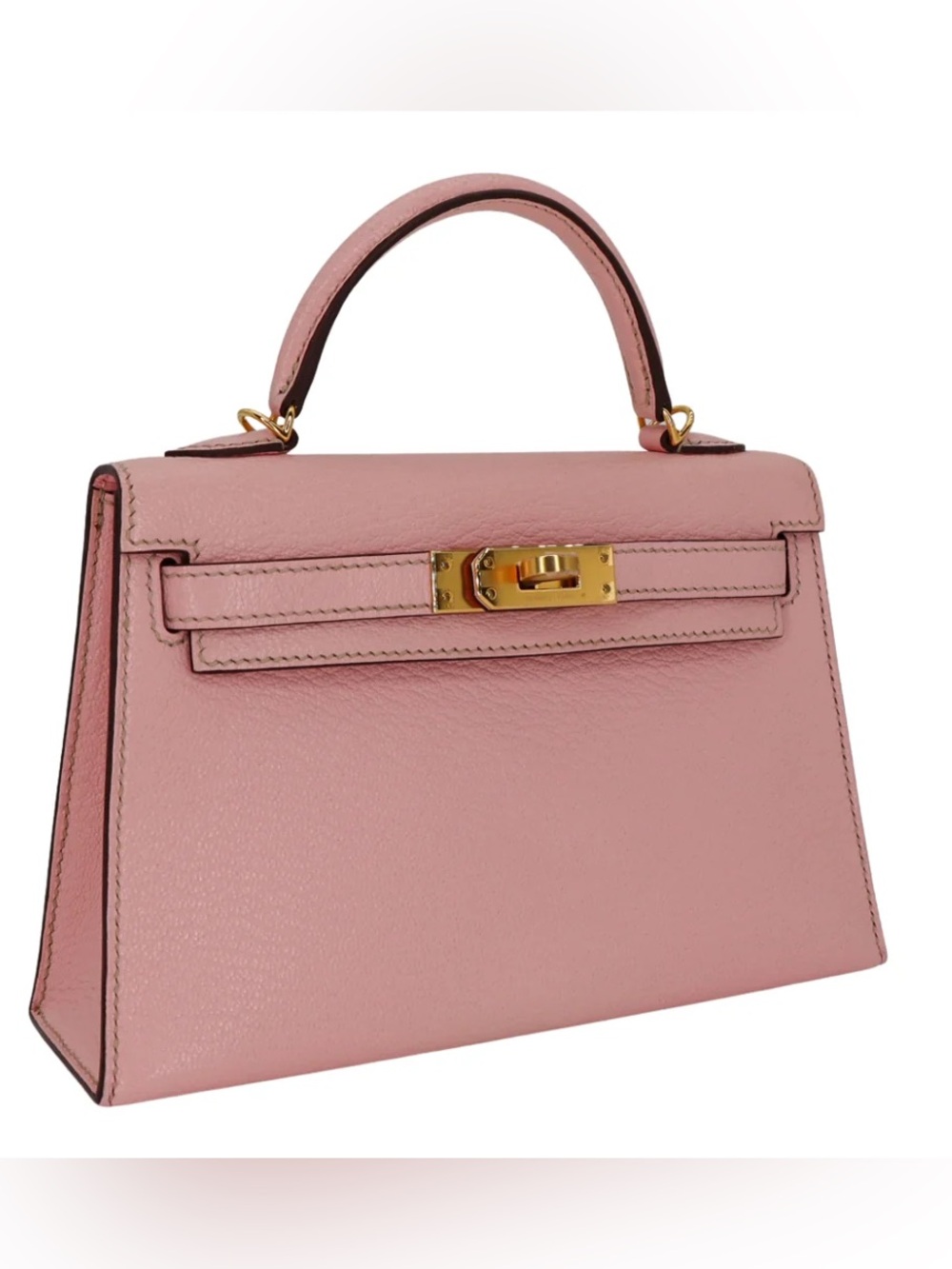 SOFT PINK ROSE SAKURA 20 KELLY II EPSOM MINI CONTRAST STITCHING GHW